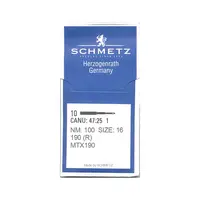 Set van 10 Schmetz industriële naaimachinenaalden DBx1 1738(A) 16 x 231 mm, dikte 100/16 ronde zuiger