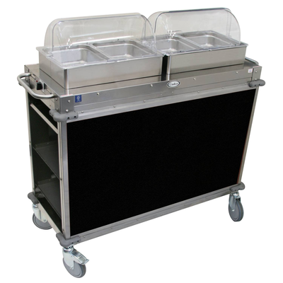 Cadco CBC-HH-L6-4 MobileServ® Junior Mobile Hot Buffet Cart (2) Hot Full Size Buffet Servers