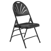 NPS 1110 NPS® 1100 Series Deluxe Fan Back with Triple Brace Double Hinge Folding Chair, Pack of 4