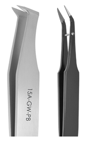 Excelta™ Precision Tweezers With Curved Tips and Fine Serrated Points