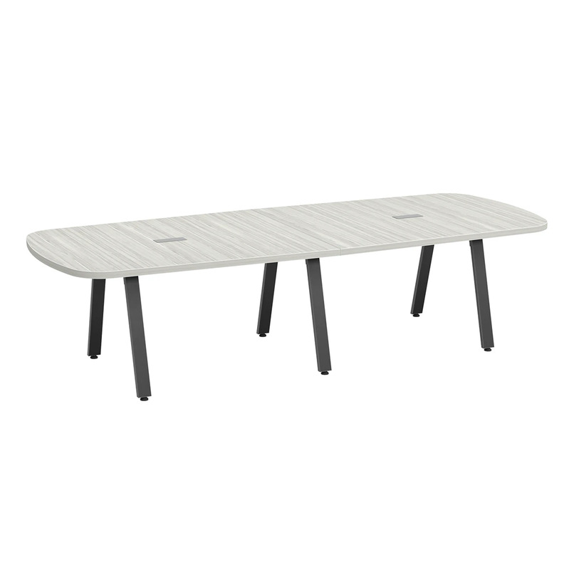 Signature Arena Conference Table 10 Foot - Silver Birch with Black Metal Legs