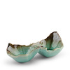 Chinmi Turquoise Brown Divided Leaf Dish
