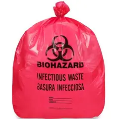 24 X 24 .75 MIL RED INFECTIOUS WASTE BAGS, 50/RL, 10 RLS/CS   BWV-24