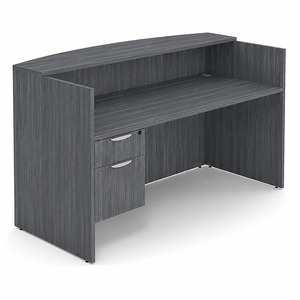 CLASD1052NCGRCGR, 71"x30" Reception Station with Laminate Transaction Top - Coastal Gray