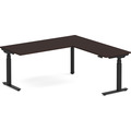 Enhance Electric Height-Adjustable L-Shape Desk 72" X 72" - Espresso with Black Base