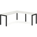 Elements Radius Desk 72" x 72" with Right Return - Silver with Black Legs