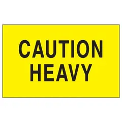 3 X 5" "CAUTION-HEAVY" FLUORESCENT YELLOW LABELS, 500/RL DL2101