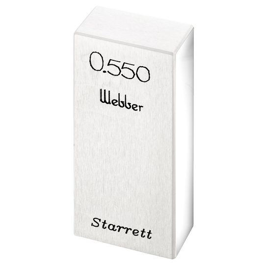 STARRETT RY .550 AA Rect. Ceramic Gage Block - .550 In., Grade AA
