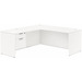 CLALD2041- Classic L-Shape Desk 71" W x 30" D with 42" Return and Box/File Pedestal- White