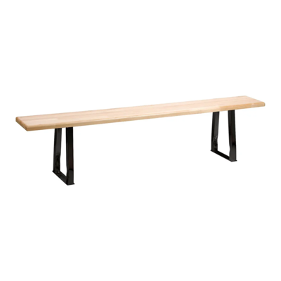 Locker Room Bench - Wood - 48" x 9-1/4" x 16-1/2" - Free-Standing - Black Frame