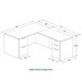 CLALD1036- Classic L-Shape Desk 60" W x 30" D with 47" Return and 2 Full Pedestals- Aspen
