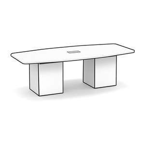 Conference Tables: Boat Shape Top, Cube Base