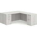 Classic L-Shape Desk 83" X 71" with 2 Full Pedestals - Silver Birch