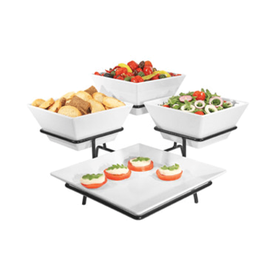Cal-Mil SR1020-13 19-1/2"W x 19-1/2"D x 11"H Gourmet Quad Platter/Bowl Display