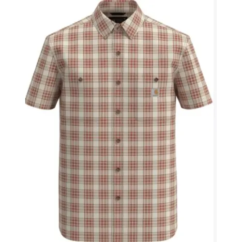 CARHARTT 107272 - M Bozeman Relaxed SS Plaid Shirt - Amber Terrain