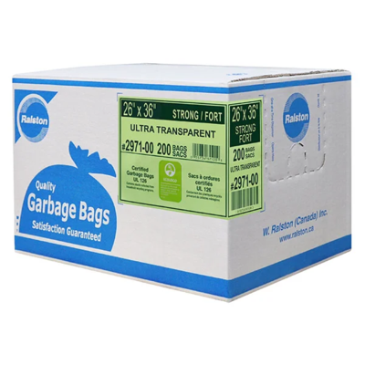 Garbage Bags - Clear - 26" x 36" - Strong