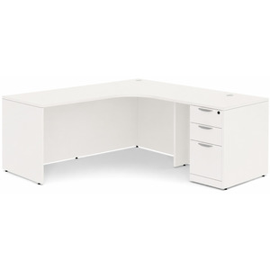 CLALD1005R- Right-Handed Classic L-Shape Workstation 66" W x 24" D with 42" Return and Box/Box/File Pedestal- White