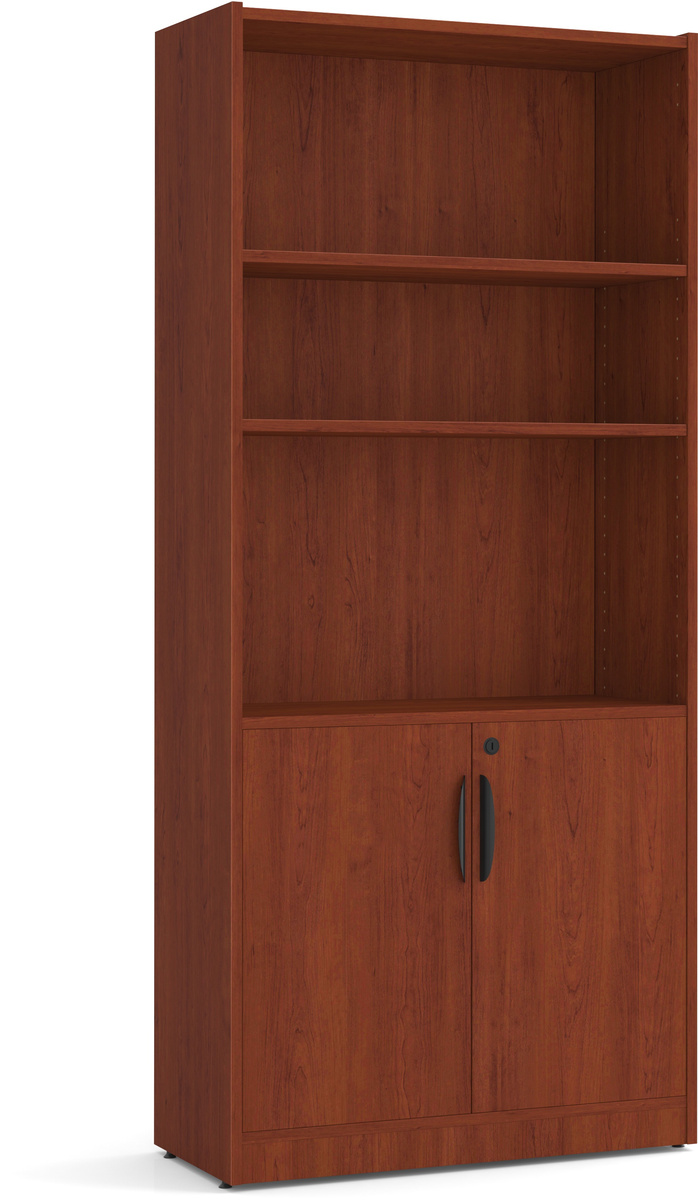 Heavy Duty Bookshelves with Door Kit 6 Shelf in Cherry