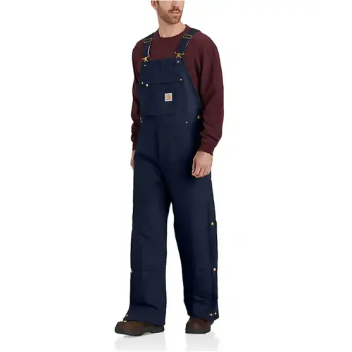 CARHARTT 106672 - Loose Fit Firm Duck Insulated Bib Overall - 2 Warmer Rating - Dark Navy