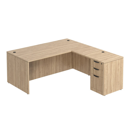 Classic L-Shape Desk 72" x 71" with Box/Box/File Pedestal - Aspen