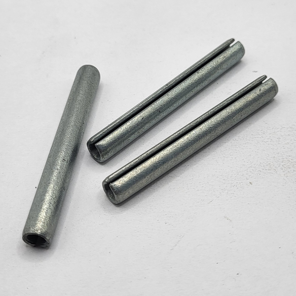 6MM X 50MM ASME B18.8.4M SLOTTED SPRING PIN 1070 - 1095 STEEL MECHANICAL ZINC CLEAR