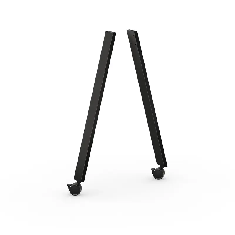 BLACK METAL LEG 41"H CASTERS