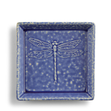 Plate Square Dragonfly Blue