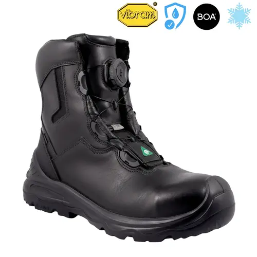 GRISPORT 706285C26 - Houston Black BOA 8" Waterproof Work Boot - Black