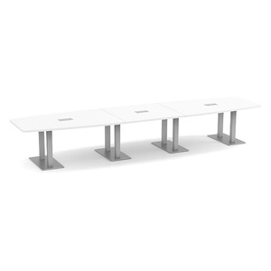 16ft Boat Shape, Palmer base Conference Table: WHITE 