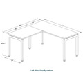 Elements L-Shape Desk 60" x 60" x 24"D - Aspen with Silver Legs