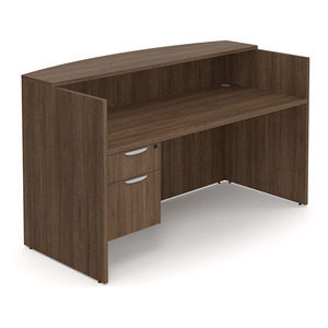CLASD1052NMWNMWN, 71"x30" Reception Station with Laminate Transaction Top - Modern Walnut