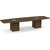  12' Classic Boat Shape Conference Table with Cube Base - Modern Walnut