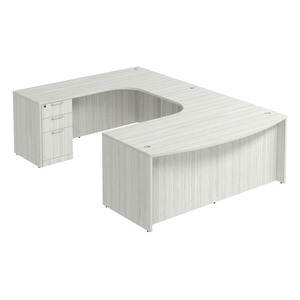 CLAUD1013 Left Executive Bowfront 71" X 120" Desk- Silver Birch
