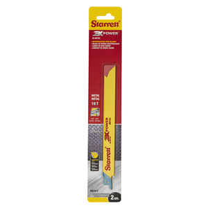STARRETT B818-2 Metal Cut 8'' x 3/4 x .035 x 18T, 3X POWER, 2 Pack