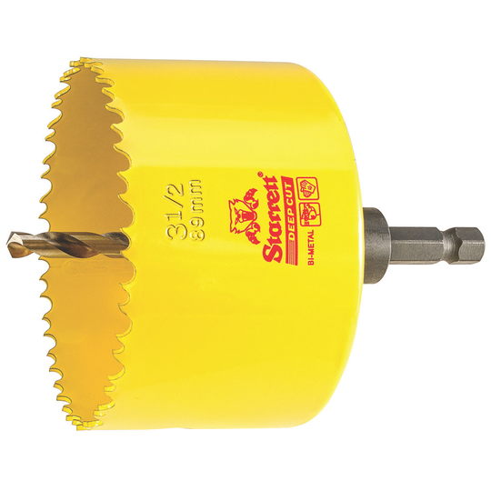 STARRETT ADCH0312 3-1/2'' (89mm) NVP Deep Cut Bi-Metal Hole Saw with Arbor