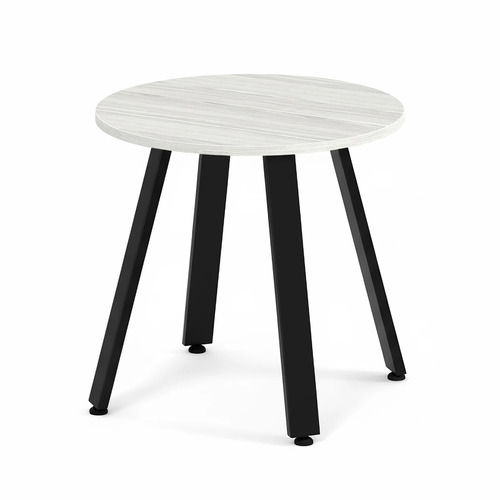 Signature Round Meeting Table 30" - Silver Birch with Black Metal Legs