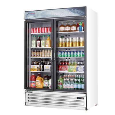 Everest EMSGR48 Reach-In Merchandising Refrigerator 2 Swing Glass Doors, 115v, NSF - 50 cu. ft.
