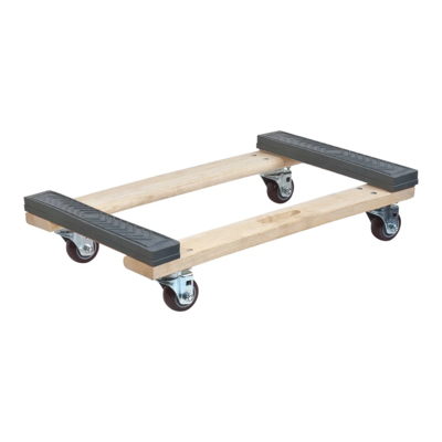 Dolly - 30" x 18" Deck - 900 lb Capacity - Wood - Rubber Ends