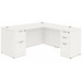 CLALD1048- Classic L-Shape Desk 71" W x 36" D with 47" Return and 2 Full Pedestals- White