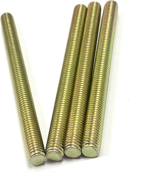 5/16" - 18 X 1" FULLY THREADED STRAIGHT ROD SAE J429 GR 8 ZINC TRIVALENT YELLOW