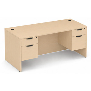 CLASD1029- Classic Desk 71" W x 30" D with Two Hanging Pedestals- Maple
