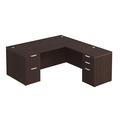 Classic L-Shape Desk 72" x 71" with 2 Full Pedestals - Espresso
