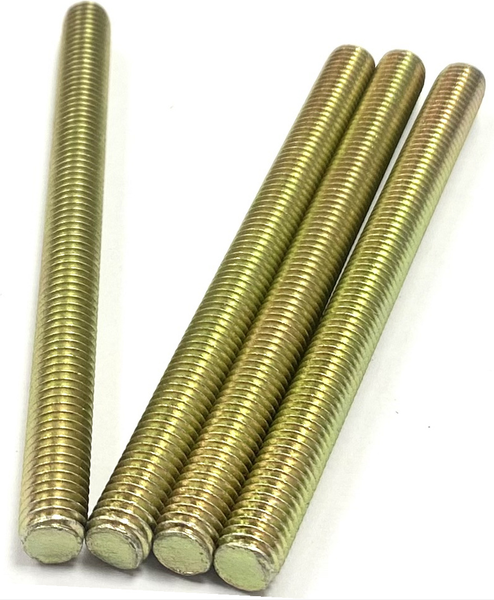 1/4 - 28 X 3" FULLY THREADED STRAIGHT ROD SAE J429 GR 8 ZINC TRIVALENT YELLOW