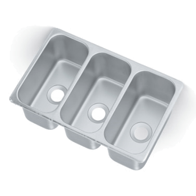 Vollrath 12065-3 Vending Cart Drop-In Sink Three Compartment