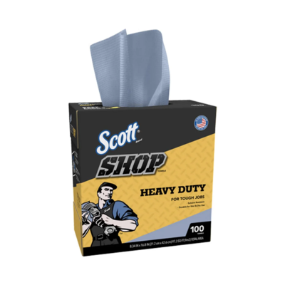 Shop Towels - Heavy-Duty - Blue - 100 Count