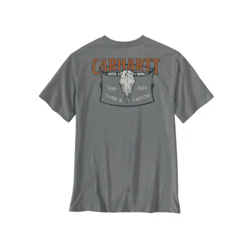 CARHARTT 107779 - Men's Irvine Tough Skull T-Shirt - Weathered Ash Heather