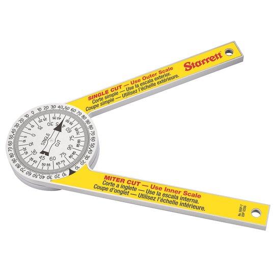 STARRETT 505P-7 7'' (175mm) Hardened Plastic Miter Protractor
