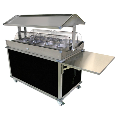 Cadco CBC-GG-4-L6 MobileServ® Deluxe Grab & Go Merchandising Cart 2-Sided Grab & Go Shelf On Top
