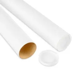 3 X 30" WHITE MAILING TUBE WITH CAPS 24/CS   P3030W