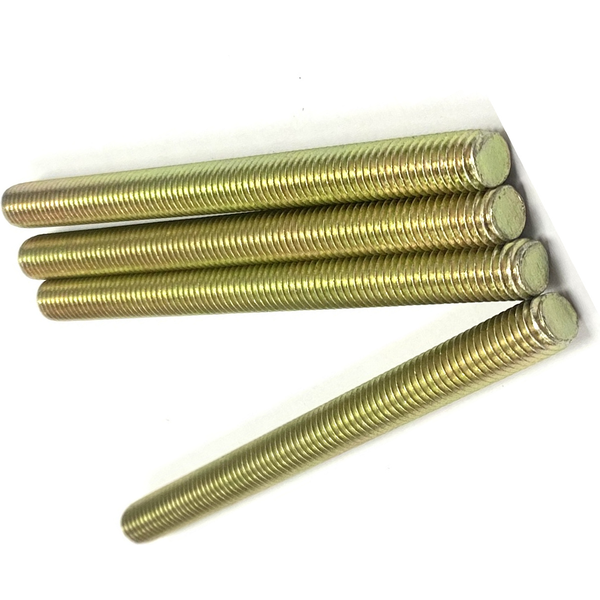 1 1/8" - 7 X 72" FULLY THREADED STRAIGHT ROD SAE J429 GR 8 ZINC TRIVALENT YELLOW